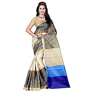 Sharda Creation Multicolour Bhagalpuri Silk saree With Blouse Piece