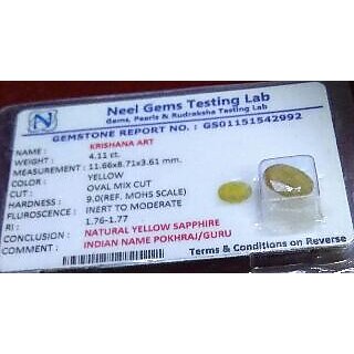 4.11 carate yellow sapphire  certified yellow sapphire  3.70 carate pukharaj