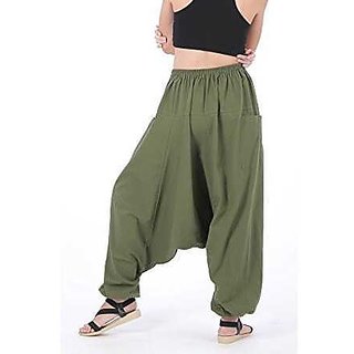 Buy Rayon Green Harem Pants for Women Online @ ₹499 from ShopClues