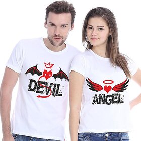 Melcom Devil Angel Round Neck Couple Combo