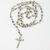 Men Style Saint Praying Rosary  With Jesus Cross 6MM Ball Diameter  Silver  Sterling Silver  Pendant  For Men