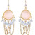 Asmitta Sublime Round Crystal With Chain Gold Plated Hanging Earring For Women