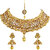 Asmitta Glamorous Traditional Heart Shape Design Gold Plated Choker Style Necklace Set With Mangtikka For Women