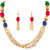 Asmitta Glimmery 8 String Gold Plated Necklace Mala Set For Women