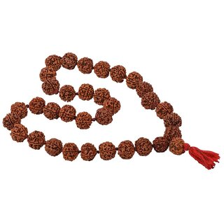                       Yuvi Shoppe 5 Mukhi Rudraksh Kantha /Guru Mala/ Guru Siddha Mala/ Nepal - 33+1 Beads                                              