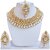 Lucky Jewellery Designer Golden White Color Pearl Stone Necklace Set For Girls  Women