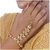 Lucky Jewellery Elegant White Color Gold Plated Finger Ring Bracelet Hand H