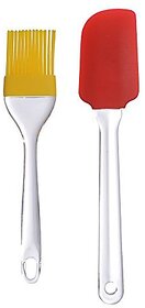 Right Traders Silicone Basting Spatula and Brush Kitchen Oil Cooking Baking Set (Multi color).
