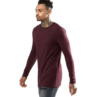                       PAUSE Grey Solid Cotton Round Neck Slim Fit Long Sleeve Men's T-Shirt                                              