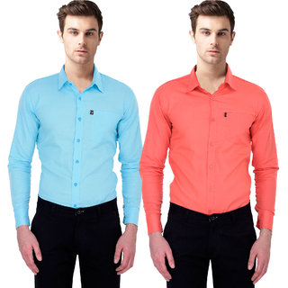 Sydney Style Stylish Regular Fit Poly-Cotton Shirts For Men Set of 2