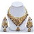 Lucky Jewellery Designer Magenta Green Color Gold Plated Navratan Necklace Set For Girls & Women