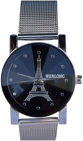 HRV Wenlong super crystal Glass Black dile Best Designing Stylish Wrist Watch for Women by 5Star