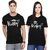 Combo Of Black Printed Round Neck Couple T-Shirts by WE2