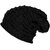 Fashion Trend Black Woolen Beanie Cap