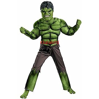 Hulk Muscles Superhero Fancy Dress Costume For Kids