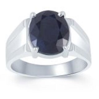                       Jaipur Gemstone Blue Sapphire (Neelam) 92.5 Silver Gemstone Ring                                              