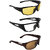Zyaden Multicolour UV Protection Wrap-around Sunglasses (Pack of 3)