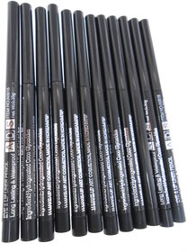 ADS Waterproof Eye Lip Liner Black Pencil Long Lasting A0618BLK (Set of 12, g)