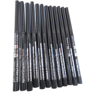 ADS Waterproof Eye Lip Liner Black Pencil Long Lasting A0618BLK (Set of 12, g)