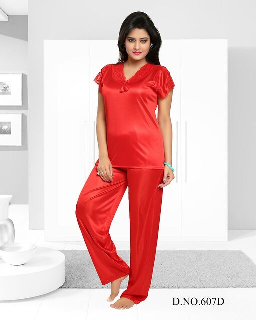 Red night dress for honeymoon on sale