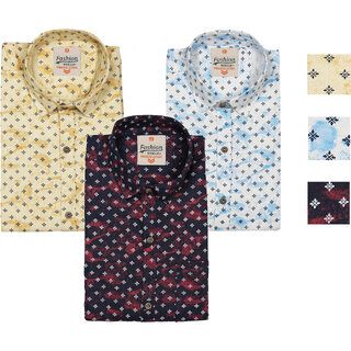 Spain Style Printed Shirts For Men Pack of 3