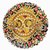 New Siya Art Designer Golden Pooja Thali / Rakhi Platter /Engagement Ring Platter / Tilak Thali