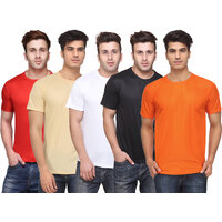Pack of 5 Ketex Men Multicolor Round Neck T Shirt