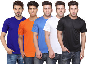 Pack of 5 CONCEPTS Multicolor Solid Round Neck T-Shirt For Men