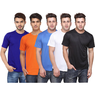 Pack of 5 CONCEPTS Multicolor Solid Round Neck T-Shirt For Men