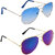 Zyaden Blue UV Protection Aviator Unisex Sunglasses (Pack of 2)