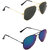 Zyaden Black UV Protection Aviator Unisex Sunglasses (Pack of 2)