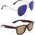 Zyaden Blue UV Protection Aviator Unisex Sunglasses (Pack of 2)