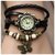 NUBELA Leather Black strap round dial Vintage fancy bracelet watch for Girls  Women and Ladies