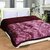 Peponi Wine/Light Purple color warm heavy weight Double Bed Embossed (Rose texture) Quilt, 4.5 kgs, Reversible,