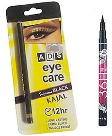 ADS Eye Kajal with Sketch Pen Eyeliner (Set of 2)