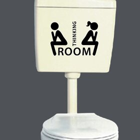 GutarGoo Small Toilet Seat Sticker - Thinking Room Sticker  (Pack of 1)