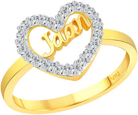 Vighnaharta My Love JAAN CZ Gold and Rhodium Plated Alloy Ring for Women and Girls