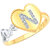 Vighnaharta Valentine Love N Letter in Heart CZ Gold and Rhodium Plated Alloy Ring for Women and Girls