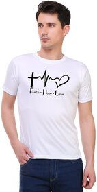 White Color Half Sleeve Love Hope Printed Tshirt