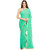 Women's  Green Georgetta Sari With Dhupian Blouse Pieces					