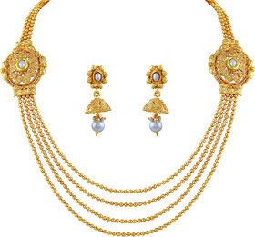 Asmitta Traditional Jewellery Set Gold Plated Rope Style Necklace Set For Women