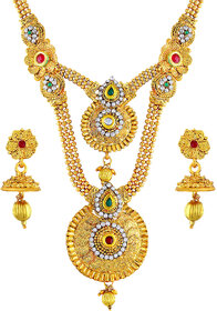Asmitta Beguiling Gold Plated Opera Style Necklace Set For Women