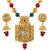 Asmitta Astonishing White Stone Gold Plated Matinee Style Necklace Set For Women