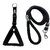 Petshop7 Black Nylon Padded adjustable Dog Harness  Leash Rope 1 Inch for Medium size Pet (Chest Size  24-29) (Black)