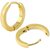 Classic Gold Plain Thin Cambered Huggie Hoop Ear Lobe Earrings stud for Men  Women