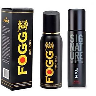 Axe Signature And Fogg Fresh Black Collection Deo Deodorants Body Spray For Men - Pack of 2 Pcs