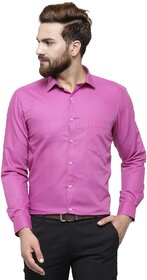 RG Designers Purple Solid Slim Fit Full Sleeve Cotton Formal Shirt