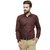RG Designers Dark Brown Solid Slim Fit Full Sleeve Cotton Formal Shirt