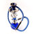 Skycandle New High Quality Hookah Chisha Nargile Glass Bottle+Lead Alloy Hookah Twisted Shape Chisha Narguile Water Pipe(Blue)