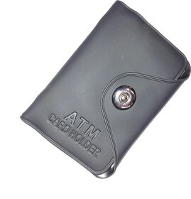 WildHorn® RFID Protected Unisex Genuine Leather Card Holder (Black